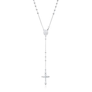 Colier lung argint cu cruciulita Rosary DiAmanti Z1906NR-DIA (Argint 925‰ 6,8 g.)